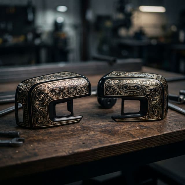 Custom Engraved Ford F-150 Hand-Engraved Mirror Caps - Premium Hand-Etched Automotive Art