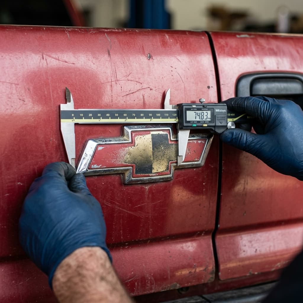 Tailgate Emblem Measurements: 1999-2006 (GMT800) Silverado