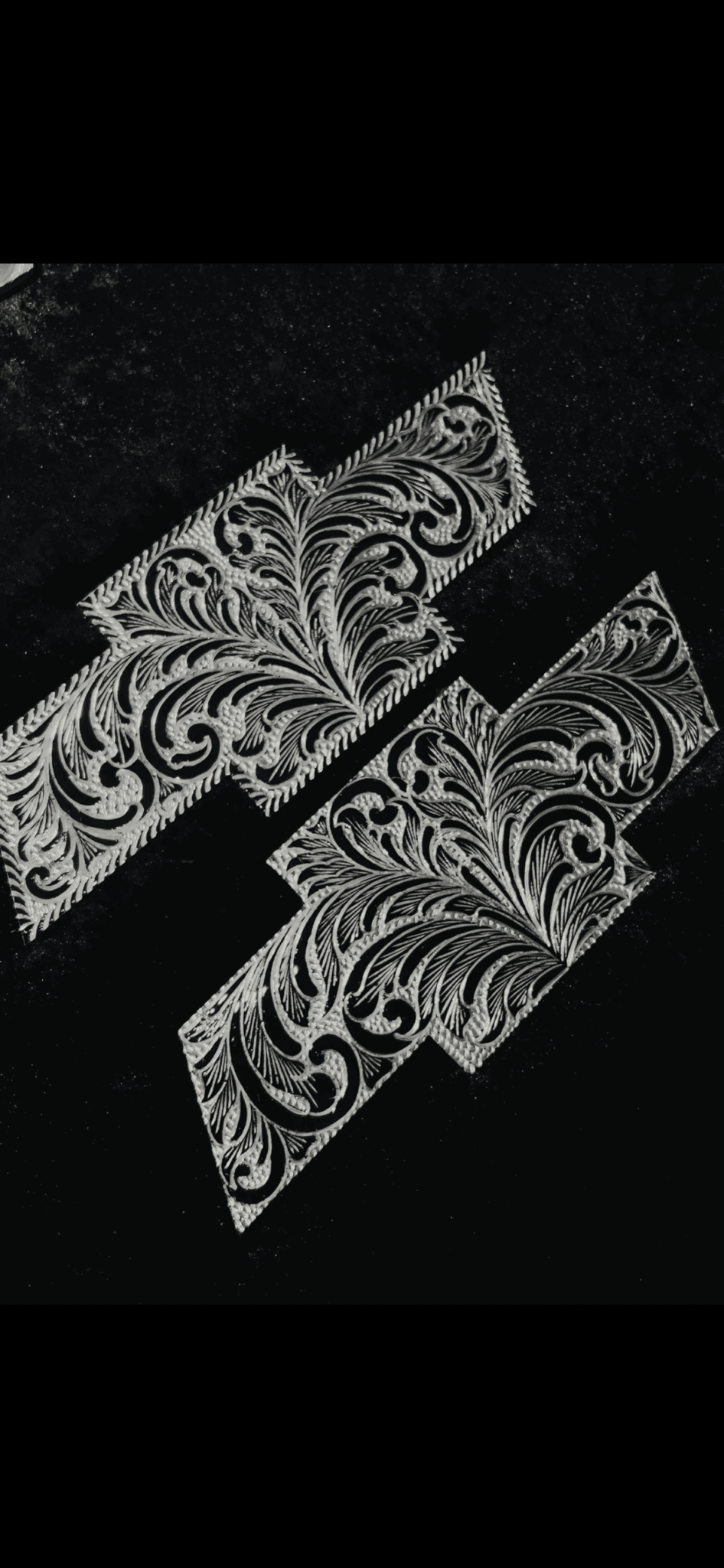 Premium Custom Engraved Black Set of 2 emblems for front and back - Hand-Etched Automotive Art by Engraving Nation