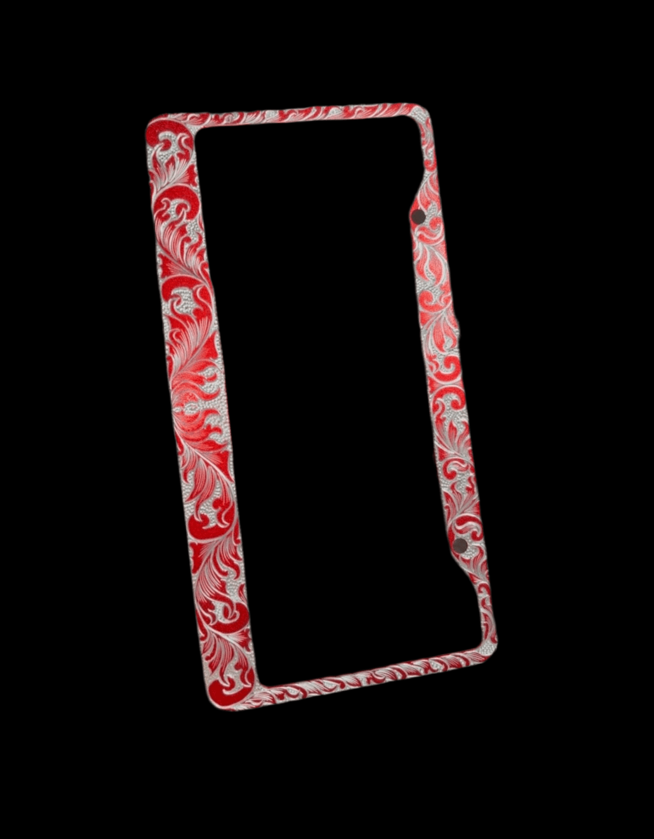 Premium Custom Engraved Candy red License plate holder - Hand-Etched Automotive Art by Engraving Nation